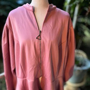 Pink Peplum Shirt Jacket